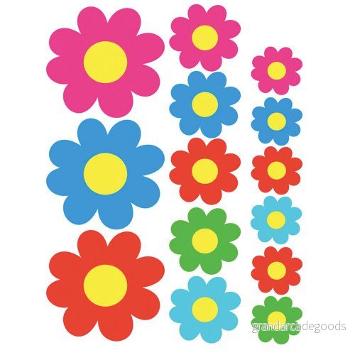 Klistermärkeark färgade blommor 24,5x32x5 cm 5901256093257