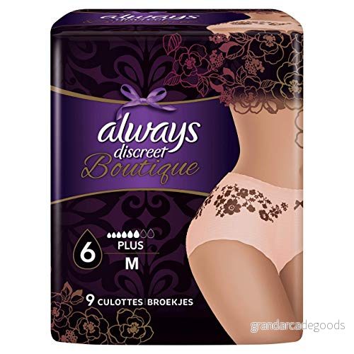 Always Discreet Boutique Inkontinensunderkläder 4 paket med 9 byxor för blåsläckor storlek: M (9 trosor x set om = 36) 8001090398338