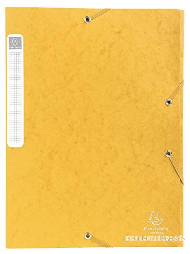 Exacompta Ref 14006H 1 CARTOBOX arkivbox med resårband Levereras platt 4 cm rygg 7/10 glansig kartong 600g/m² Mått 25x33cm A4 arkiveringsformat Färg gul 3141870601403
