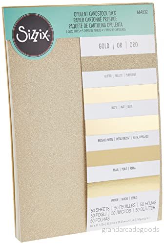 Sizzix Surfacez Opulent Cardstock A4 guld 50 ark 630454261209