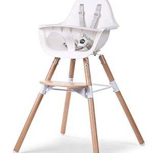 CHILDHOME, Barnstol, Evolutive, från 6 månader, höjdjusterbar, 5 punktssele, många tillbehör, kompatibel med Evolu Baby Carrier, bok, 2, vit 5420007137786