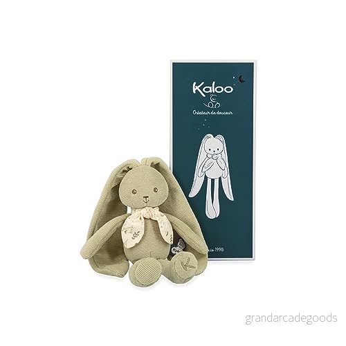 Kaloo Lapinoo grön kanindocka babyns små manchesterplysch 25 cm ultramjukt material presentförpackning 0 månader +, K218014 3666502180144