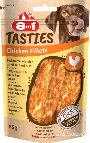 8in1 Tasties kycklingfiléer hund mellanmål spannmålsfri Hepfillets hickfilé, 85 g 4048422152668