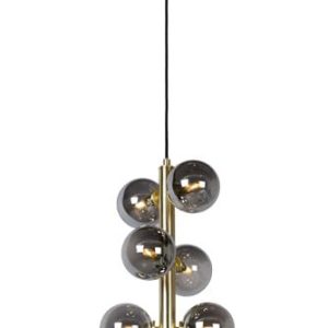 Lucide Hänglampa Tycho, 6 lampor, guld/rökgrå 5411212450876 Lucide Hänglampa Tycho, 6 lampor, guld/rökgrå 5411212450876