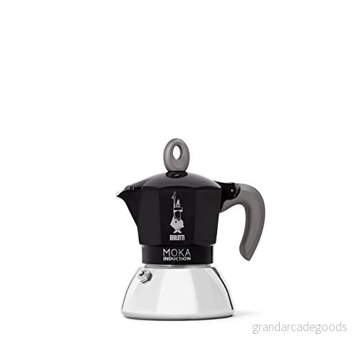 Bialetti Moka Induktion Espressobryggare, Kaffebryggare För Moka, Passar Alla Typer Av Spishällar, 2 Espressokoppar (90 Ml), Svart 8006363029100