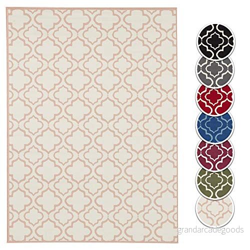 Hanse Home Design matta med kort lugg Luxor marrokanska ornament, färg: rosa/kräm, storlek: 120 x 160 cm 4260659068783