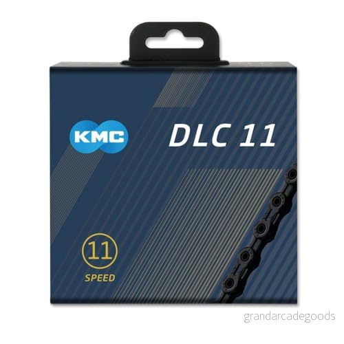 KMC Chain DLC 11 Black/celeste, Diamond Like Coating, slotted inner and outer plates hollow pins speed 4715575895840