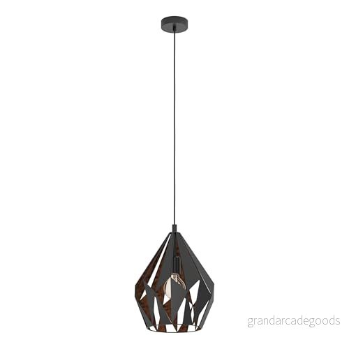 EGLO Carlton 1 Pendellampa - Svart Koppar Invändigt - E27 9002759492540