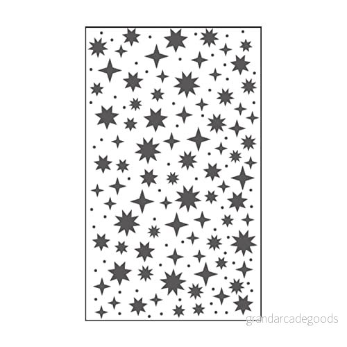 Vaessen Creative Mini präglingsmapp, stjärnhimmel, för att lägga till textur och dimension klippbokssidor, kort andra pappershantverksprojekt, 7,6 x 12,7 cm 8716052224555