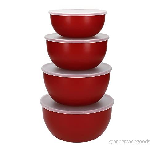 KitchenAid Mixing Bowl / Batter Core Emperor Red with lids 4 Pieces 5057982067236