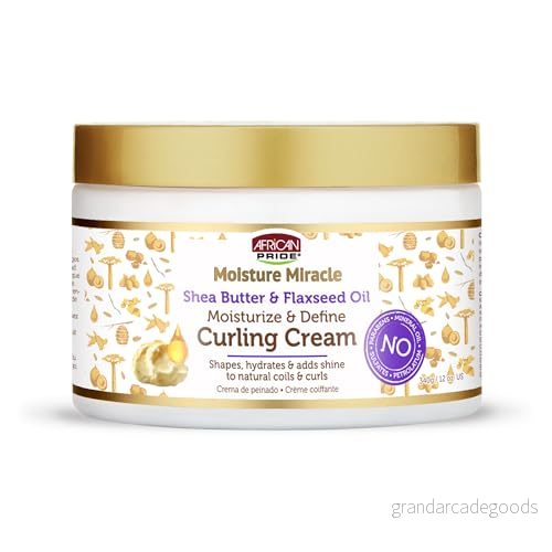African Pride Moisture Miracle Shea smör & Flaxseed Oil Moisturize Define Curling Cream 12oz 340g hårvårdskräm 802535159129