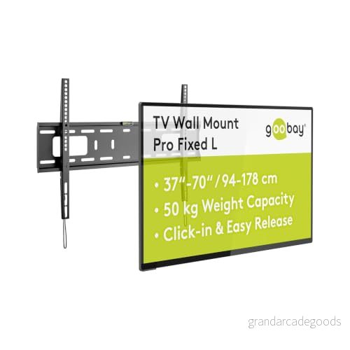 Goobay 49891 TV väggfäste Pro Fixed (L), 94 cm 178 (37 tum till 70 tum), 50 kg, enkelt och säkert fäste, Vesa Standard, QLED/LED, svart 4040849498916