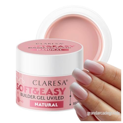 Claresa Medium till hög densitet gel, Tixotrop, självnivellerande, lätt att häfta, fäster perfekt på nageln, arkivera, mjuk och enkel byggare naturlig gel 90 g 5903819815665