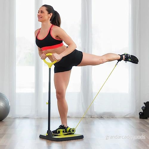 InnovaGoods® Träningsplattform för rumpa och ben med träningsguide, multifunktionell, tonar stärker dina gluteus ben, gul/svart färg, PVC material. 4899888117209