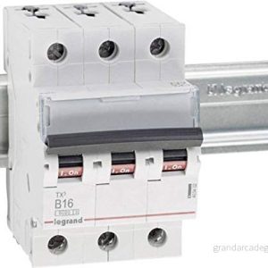 LEGRAND, TX3 kretsbrytare B egenskaper, 16A, 3 polig, 6 kA, 400 VAC, delningsenheter, 403402 3414970387547