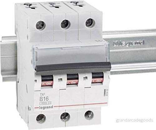 LEGRAND, TX3 kretsbrytare B egenskaper, 16A, 3 polig, 6 kA, 400 VAC, delningsenheter, 403402 3414970387547