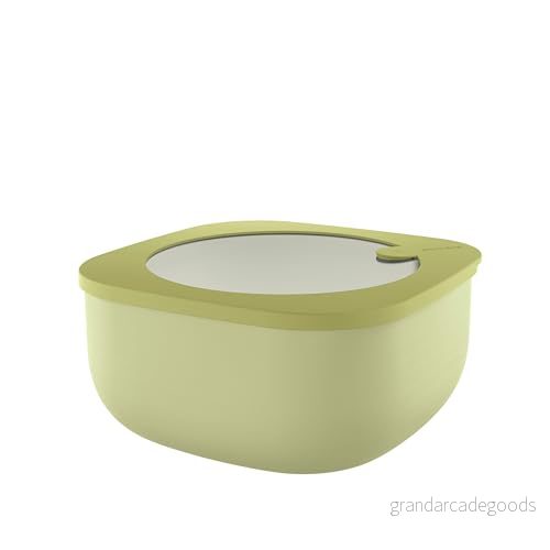 Guzzini Kitchen Active Design, STORE&MORE BIO, Låg Lufttät Behållare för Kyl/Frys/Mikrovågsugn (L) Grön avokado, 19,5 x h9,3 cm 1900 cc 170721253 8008392359470