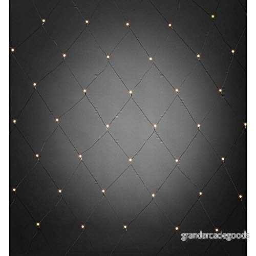 Konstsmide 3679-107 LED-ljusnät med vita glober/för utomhusbruk (IP44)/24 V yttre trafo/80 varma dioder/svart kabel, varmvit, 20 glödlampor 7318306791076