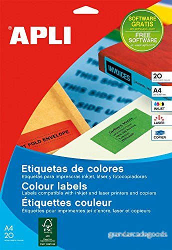 APLI 1596 etiketter blå permanent 105,0 x 37,0 mm 20 ark 8410782015963
