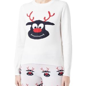 Bestseller A/S Damer Onlxmas Reindeer Ls O Neck Box KNT stickad tröja, Molndansare/mönster: nattsky/chilipeppar, L 5715432143038 Bestseller A/S Damer Onlxmas Reindeer Ls O Neck Box KNT stickad tröja, Molndansare/mönster: nattsky/chilipeppar, L 5715432143038