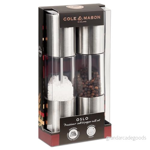 Cole & Mason Oslo Salt/Pepparkvarn, 185 mm, Silver/Klar 5011268899652
