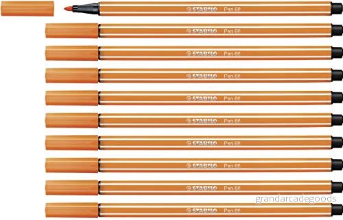 Feutres Stabilo Pen 68 Vermillon (10 Unités) 4006381326384