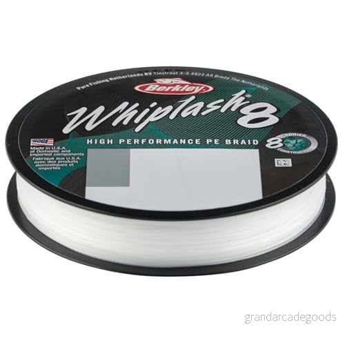 Berkley Whiplash 8 Flätad fiskelina - Ultrastark, 100% PE-fiber, 8-kärlsfläta för överlägsen kast- och nötningsbeständighet, sötvatten saltvatten, kristall, 0,28 mm, 104 lb47,1 kg, 164yd150m 28632326541