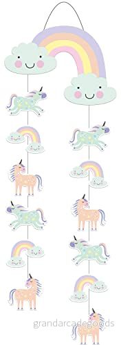 Folat 68297 Hängande dekoration Unicorns & Rainbows 30x85 cm 8714572682978