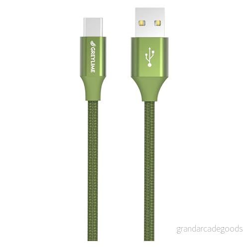 GreyLime USB A till C flätad kabel för Samsung Android, Nokia, Huawei, kamera 2 m/6,6 fot 5713661003390