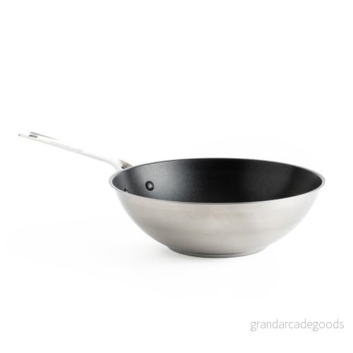 KitchenAid Rostfritt stål non-stick 28 cm/3,6 liter wok, silver 4895156698289