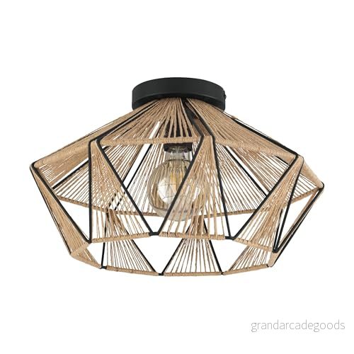 EGLO Taklampa Adwickle - Skärm av naturgarn 9002759437756