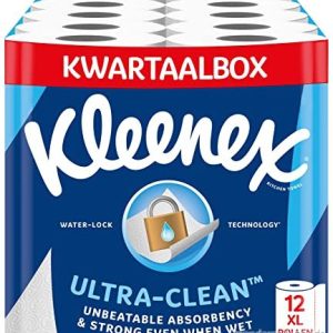 Kleenex® köksrulle Ultra Clean™ 12 Maxi XL köksrullar, kökspapper med oöverträffad absorptionsförmåga och styrka 100% återvinningsbar förpackning 5029054238905