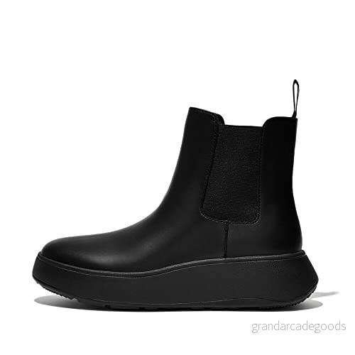 Fitflop dam F-mode läder Flatform Chelsea stövlar, Helt svart, 38 EU 195305428069