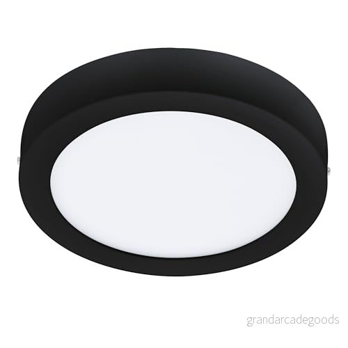 EGLO connect.z Smart Home LED belysning Fueva Z, Ø 21 cm, ZigBee, app och röststyrning, ljusfärg justerbar, dimbar, metallöverbyggnadslampa svart, IP44 9008606225644