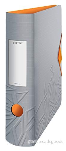 Leitz 180 aktiv Urban Chic A4 spak bågfil, grå, böjd ryggrad 82 mm bredd, elastisk fästning, lätt polyskum, Chic, 11160088 4002432124213