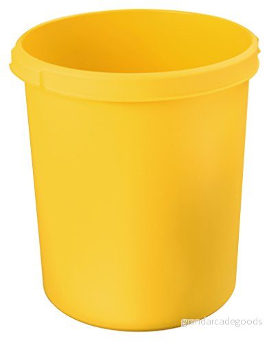 HAN Klassisk papperskorg 6 stycken, volym 30 liter, attraktiv design, chic och stabil, gul 4012473183377