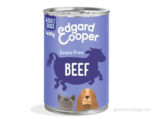 Edgard & Cooper Våtfoder för vuxna hundar naturliga kornfria hundburkar pate 400 g x 6 färskt nötkött, hälsosam mat välsmakande och balanserad, kött 5425039485652