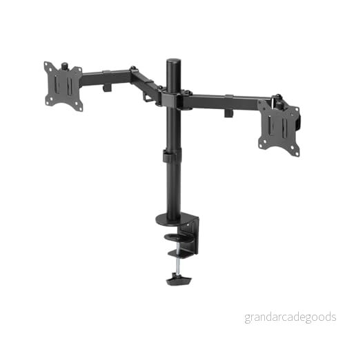 goobay 58529 32 tums monitorhållare dubbel flex 4381 cm (1732 tum) / skärmhållare 2 monitorer/spelmonitorarm vridbar och lutbar/bordsmontering VESA 75 100 mm/lastkapacitet 8 kg 4040849585296