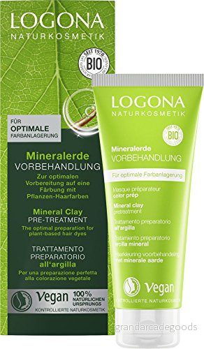 LOGONA naturlig kosmetika mineraljord förbehandling för växt hårfärger, förberedelse färgning, vegan, 2 pack (2 x 100 ml) 4017645017542