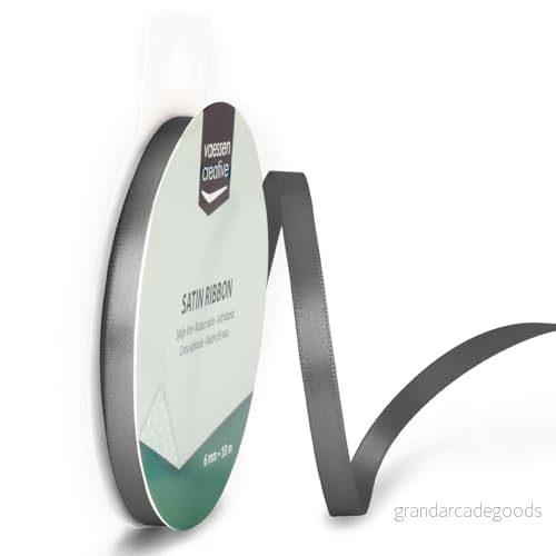 Vaessen Creative Satinband, tyg, stål, 6 mm 8716052232574