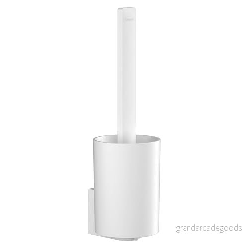 hansgrohe WallStoris Toalettborste, WC borste, borsthållare, Badrumstillbehör utan borrning, matt vit, 27927700 4059625352922