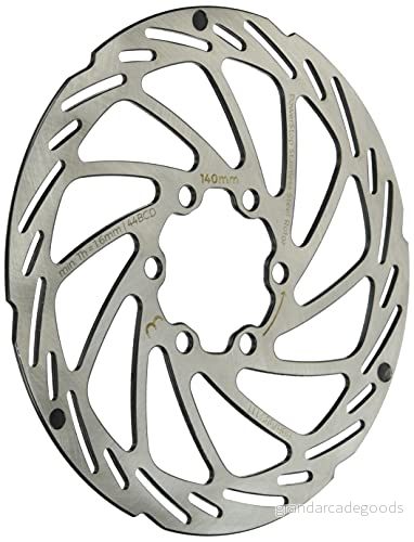 BBB Cycling Unisex's PowerStop BBS-114 cykelskiva 203 mm 6 bultar rostfritt stål cykelbromsskiva med utslitningsindikator för väg mountainbikes MTB, silver 8716683115741