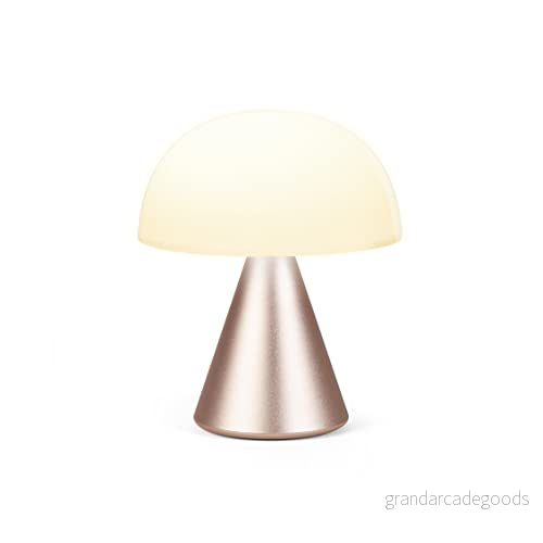 Lexon Mina M svamplampa bärbar sänglampa för sovrum, barn och barnkammare 9 LED färger uppladdningsbar bord med 24 timmars ljus dimmer, medium mjukt guld 3660491202191