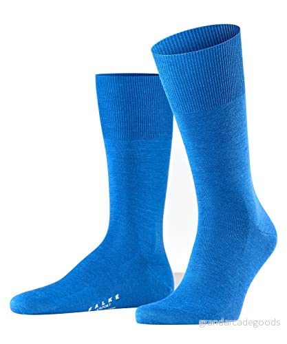 FALKE herr Strumpor Airport M So ull bomull enfärgat 1 par, Blå Sapphire 6055, 43-44 4043876953144