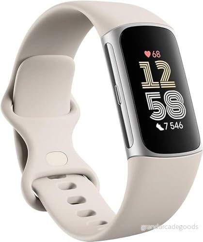 Fitbit Charge 6 Silveraluminium aktivitetspårare med evighetsband silikon porslin Bluetooth, NFC 840353901186