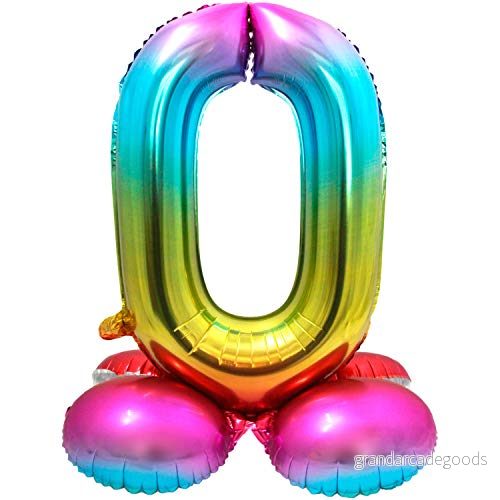 Folat Folieballong med standardnummer 0 Rainbow 72 cm 8714572642903