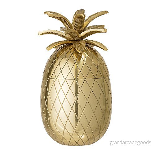 Bloomingville Glassbehållare ananas, guld, aluminium 5711173187744 Bloomingville Glassbehållare ananas, guld, aluminium 5711173187744