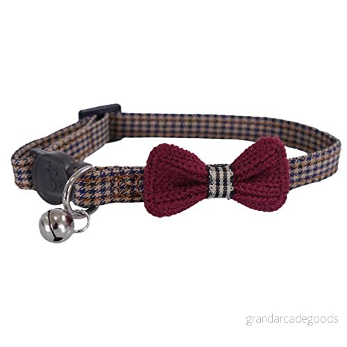 Rosewood designer vinröd rosett hundtand katthalsband 5025659032252