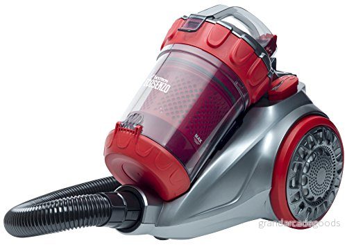 Bestron Påslös golvdammsugare, handlingsradie: 7,5 m, kapacitet: 1,5 liter, 700 watt, silver/röd 8712184052288