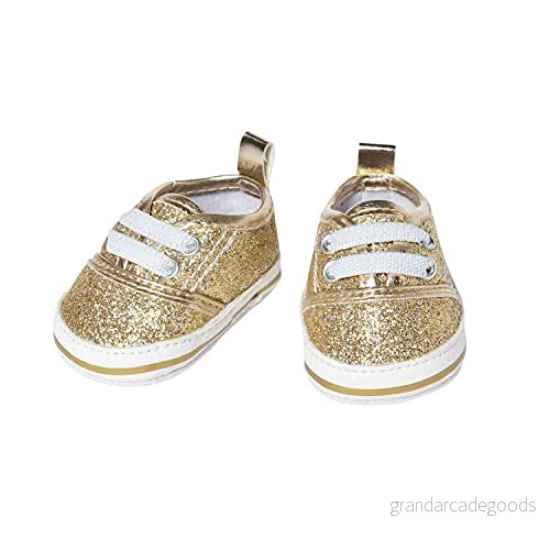 Heless 1461 glittersneakers för dockor, i guld, storlek 3034 cm, chic sko med wow effekt speciella tillfällen 4001949014611